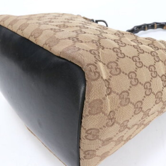 Gucci GG canvas bamboo leather hobo Shoulder Bag - Picture 11 of 11